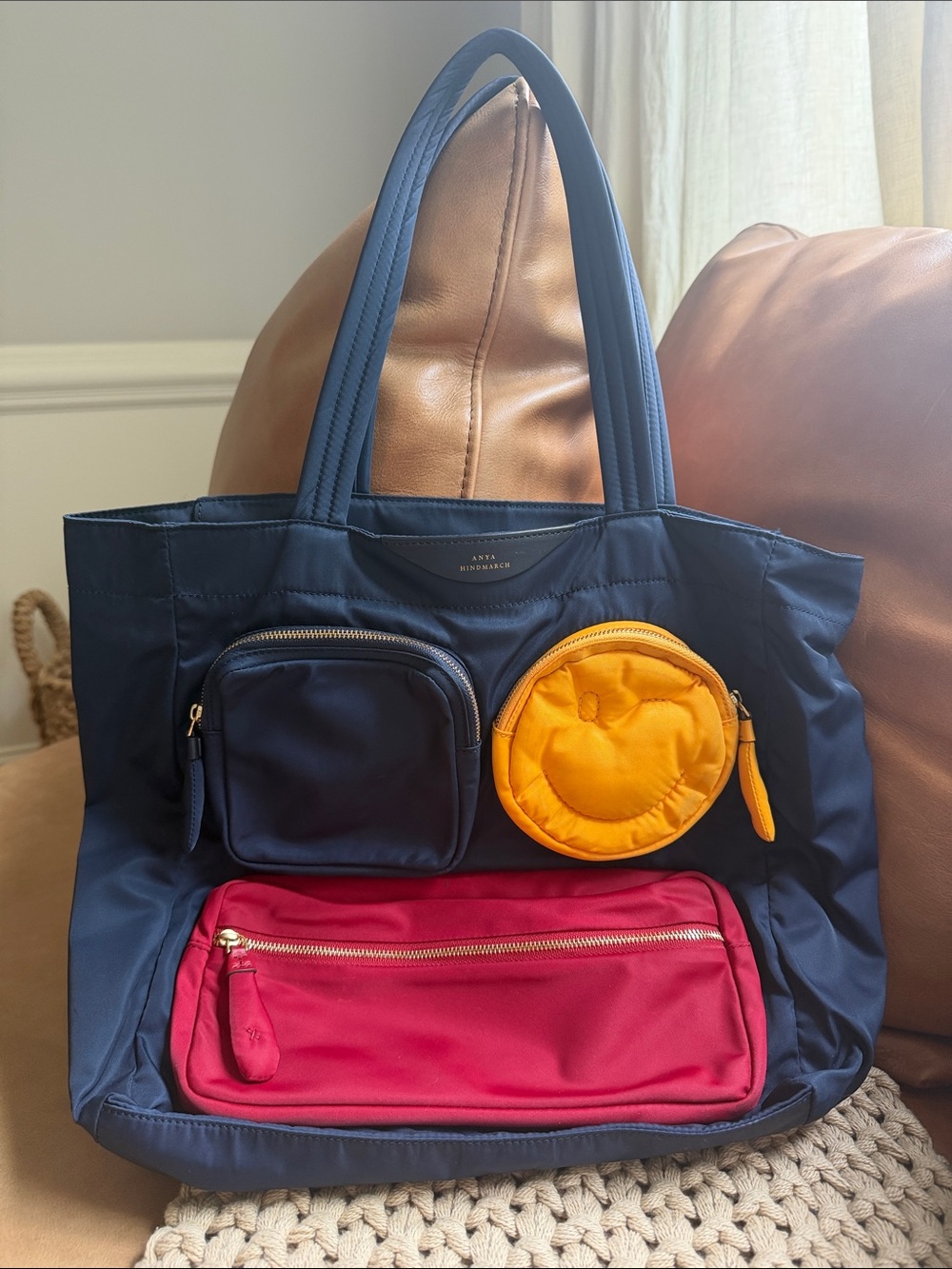 Anya Hindmarch Chubby Pocket Zip Nylon Tote Bag - Picture 2 of 7